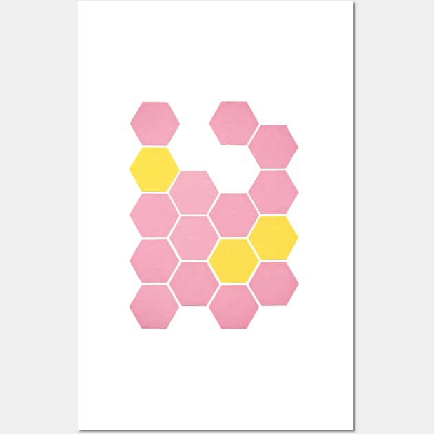 Pink Honeycomb Wall Art by Cassia